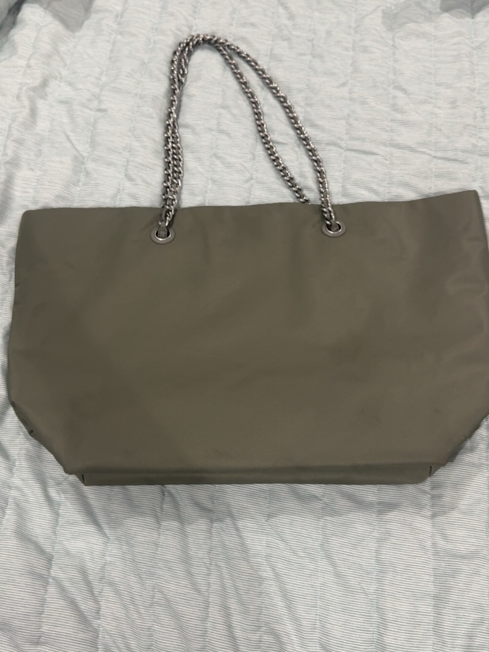 Tory Burch Taupe green/stone color Tote with Double Chain Straps - Picture 2 of 3